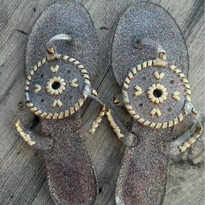 Jack Rogers Glitter Georgica Jelly Sandals with Beaded Accents